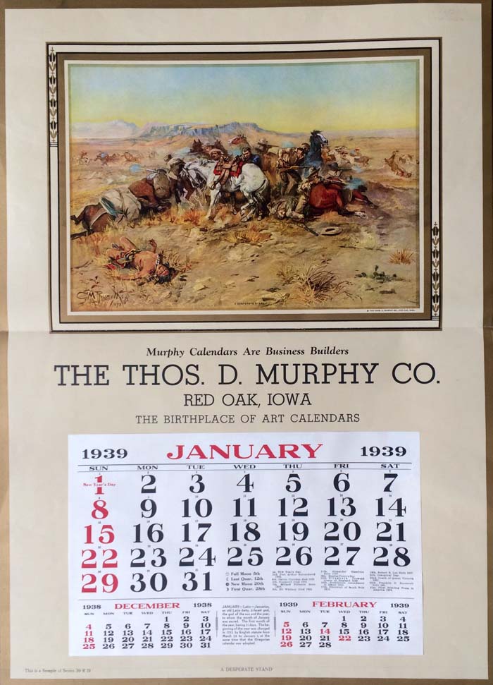 "A Desperate Stand" by C.M. Russell Advertising Calendar